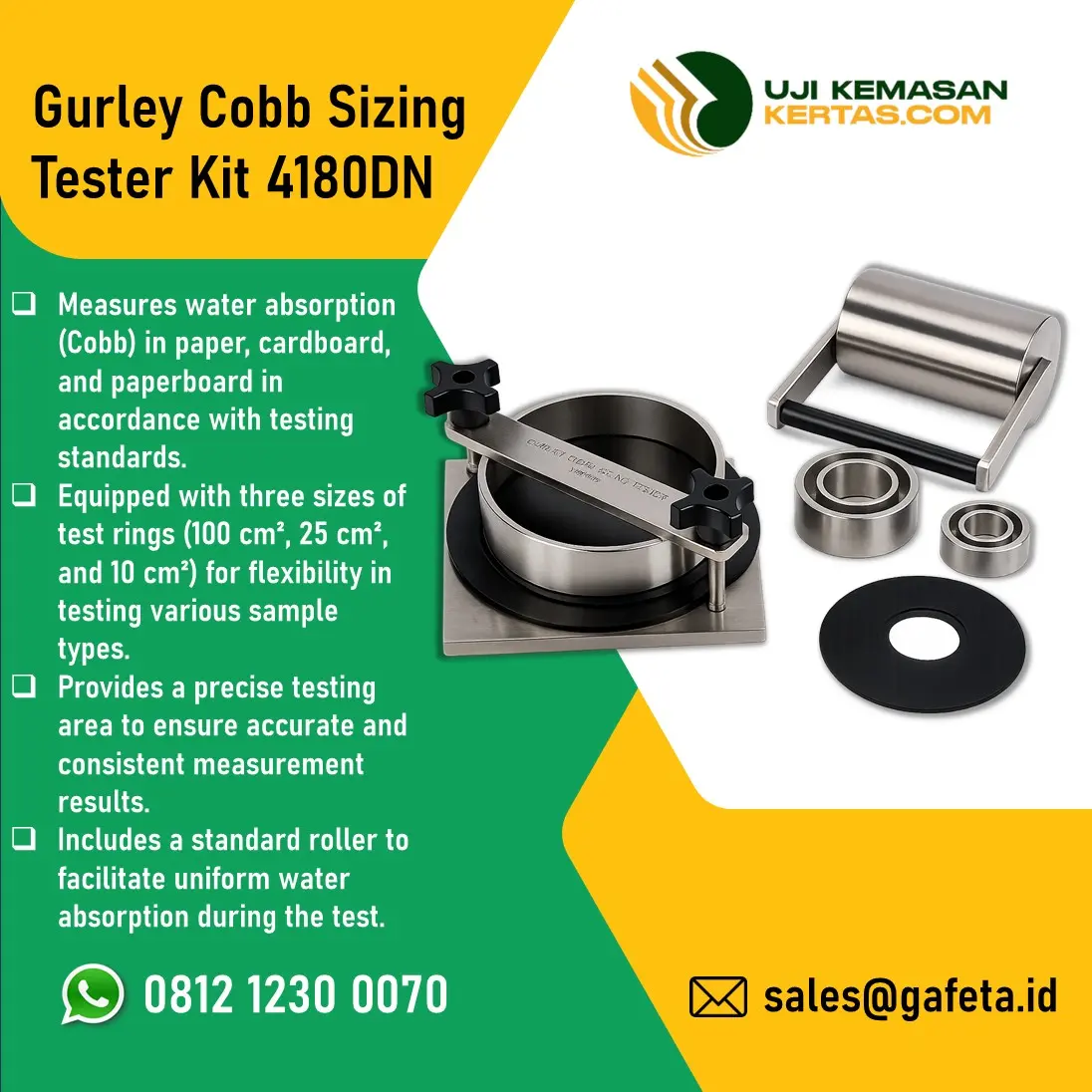 Jual Gurley Cobb Sizing Tester Kit 4180DN untuk Uji Absorpsi