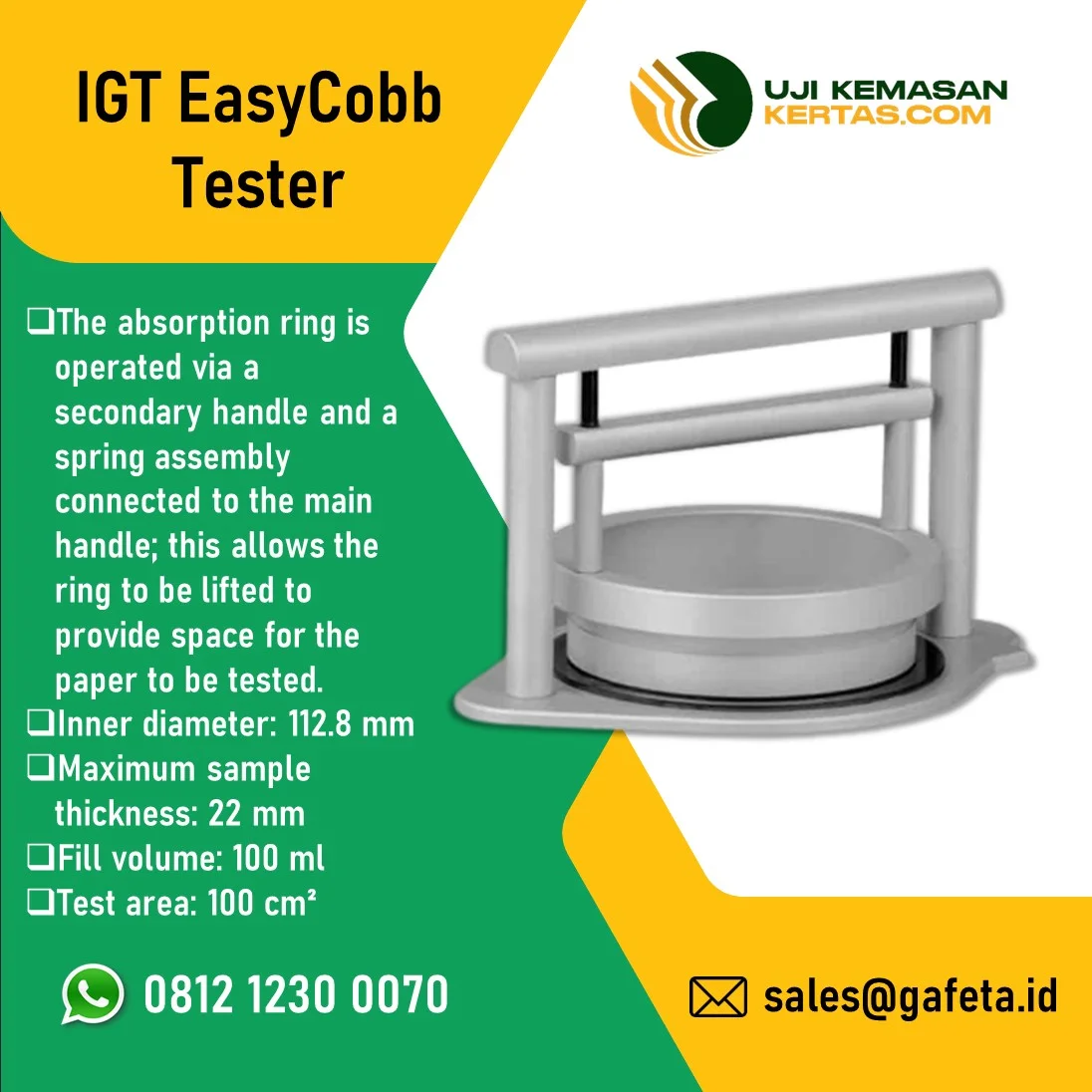 Jual IGT Cobb Tester untuk Uji Absorbensi