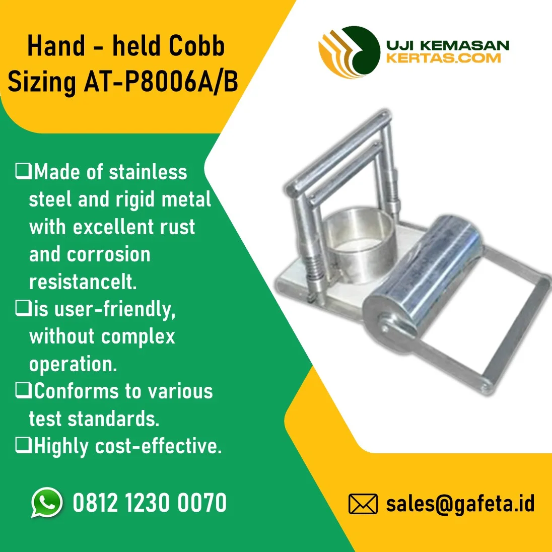 Jual Hand-held Cobb Sizing Tester AT-P8006A/B