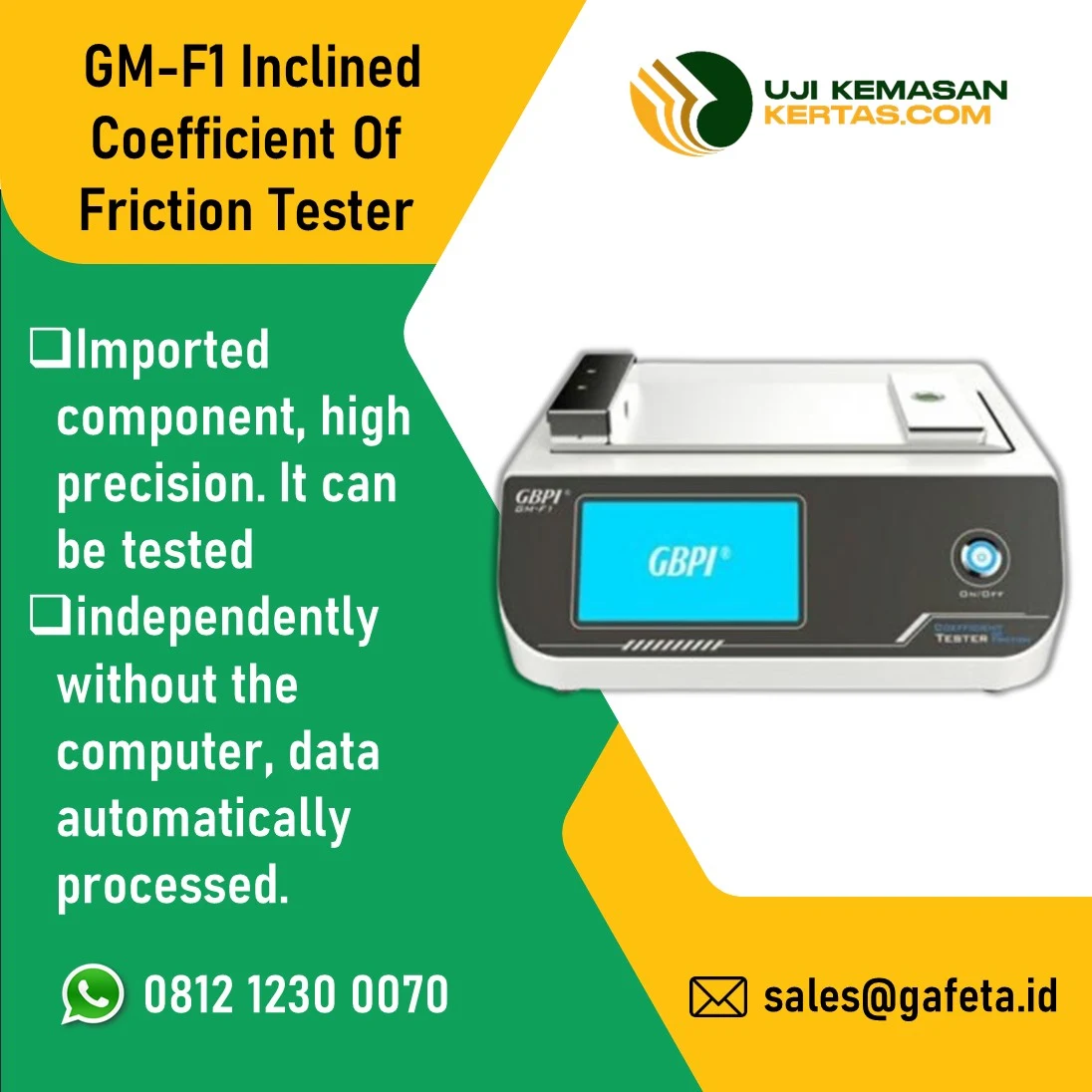 Jual Inclined Coefficient of Friction Tester GM-F1